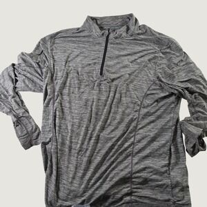 Baleaf Mens Grey Space Dye Quarter Zip Pullover Athletic Long Sleeve Shirt XL
